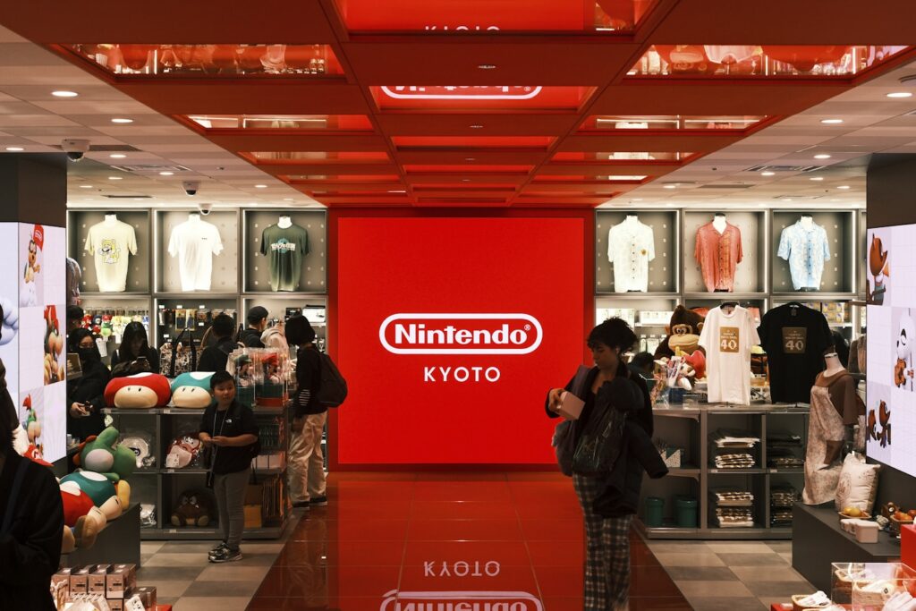 Nintendo kyoto store interior with merchandise displays