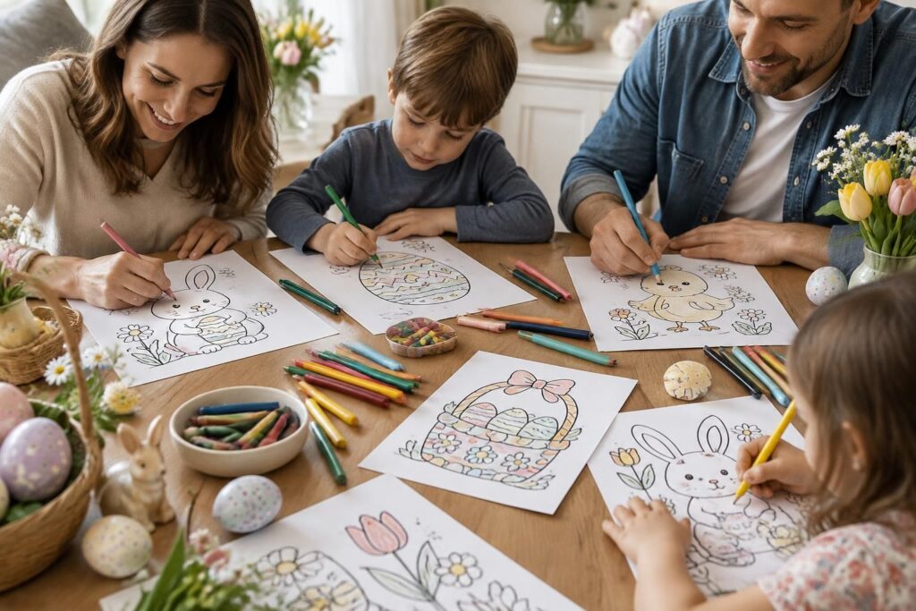 découvrez nos coloriages de pâques à imprimer : œufs, lapins et poussins pour partager un moment créatif et ludique en famille.