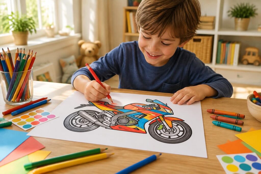 découvrez 7 astuces pour transformer le coloriage de moto en activité ludique et inspirante, et stimuler la créativité des enfants.